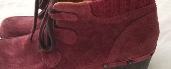 Boots Softcloxs,  wine red,  10 , real suede - Picture 4 of 4
